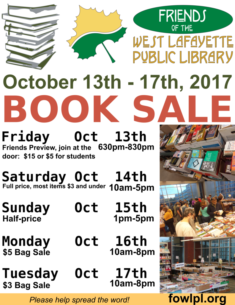 Book Sale Poster - Inside Library - Fall 2017